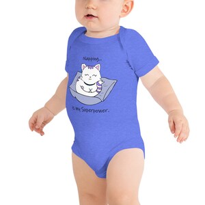 Napping Cat Baby Onesie, Sleeping Cat, Cartoon Animal, Super Soft