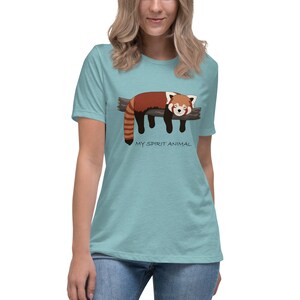 Women&#39;s Relaxed T-Shirt, Red Panda Shirt for Women