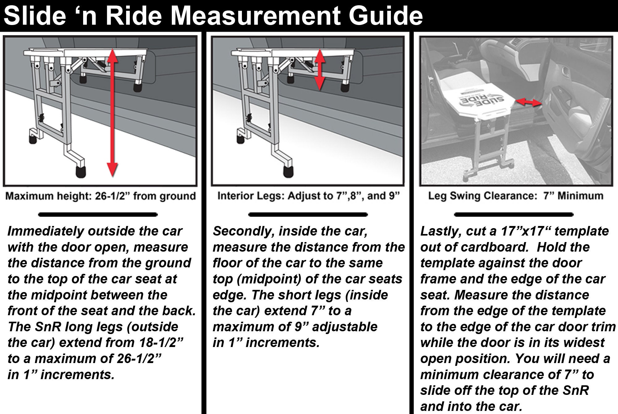 SLIDE 'n RIDE® Vehicle Assist Transfer Seat/board/device 500lb. Rated