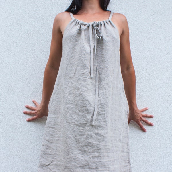 100% Linen Nightdress - Linen Nightwear XS to 5XL- Linen Night Gown - Linen Slip Dress - Linen Nightie - Night Gown - Plus Size Linen