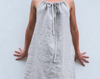 Linen Nightgown XS to 5XL- Linen Night Gown- Linen Slip Dress - Linen Nightie - Plus Size Linen - Women Sleepwear - Loungewear - Linen Dress