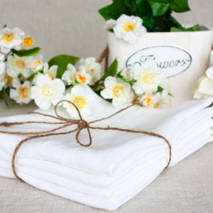 10 Linen Napkins - White - Wholesale Linens