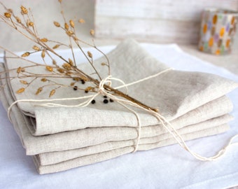 Linen Napkin Set - Washed Linen Wedding Napkins - Wedding Table Decor - Dining Room Set - Kitchen Table - Natural Napkin - Linen Napkins