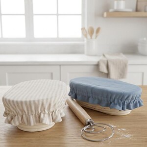 Linen Oval Sourdough Rising Cover - Bannetons Cover - Proofing Cover - Linen Bread Proofing Cover - 10" Oval Proofing Basket Sourdough