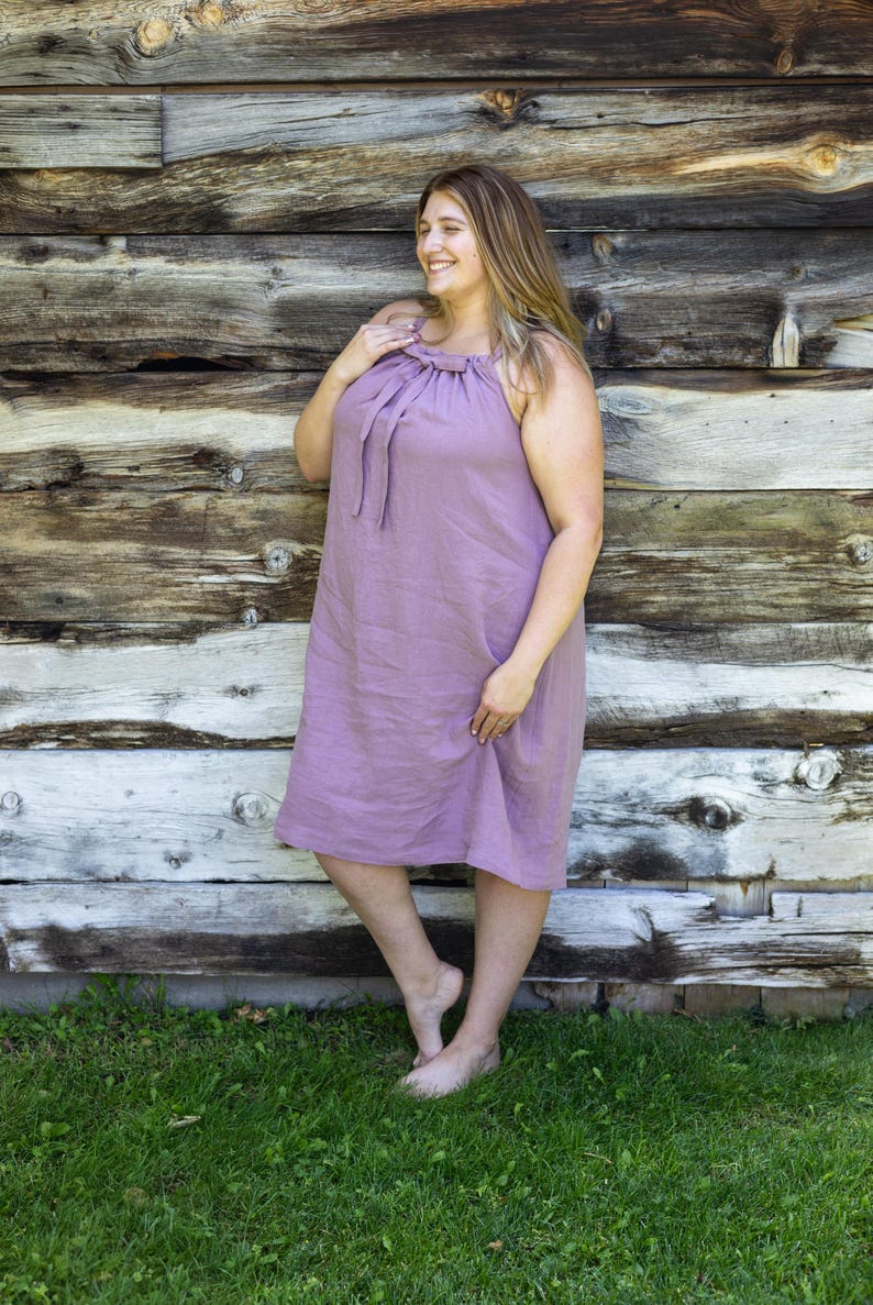 Linen Nightgown XS to 5XL- Linen Night Gown- Linen Slip Dress - Linen Nightie - Plus Size Linen - Women Sleepwear - Loungewear - Linen Dress image 5