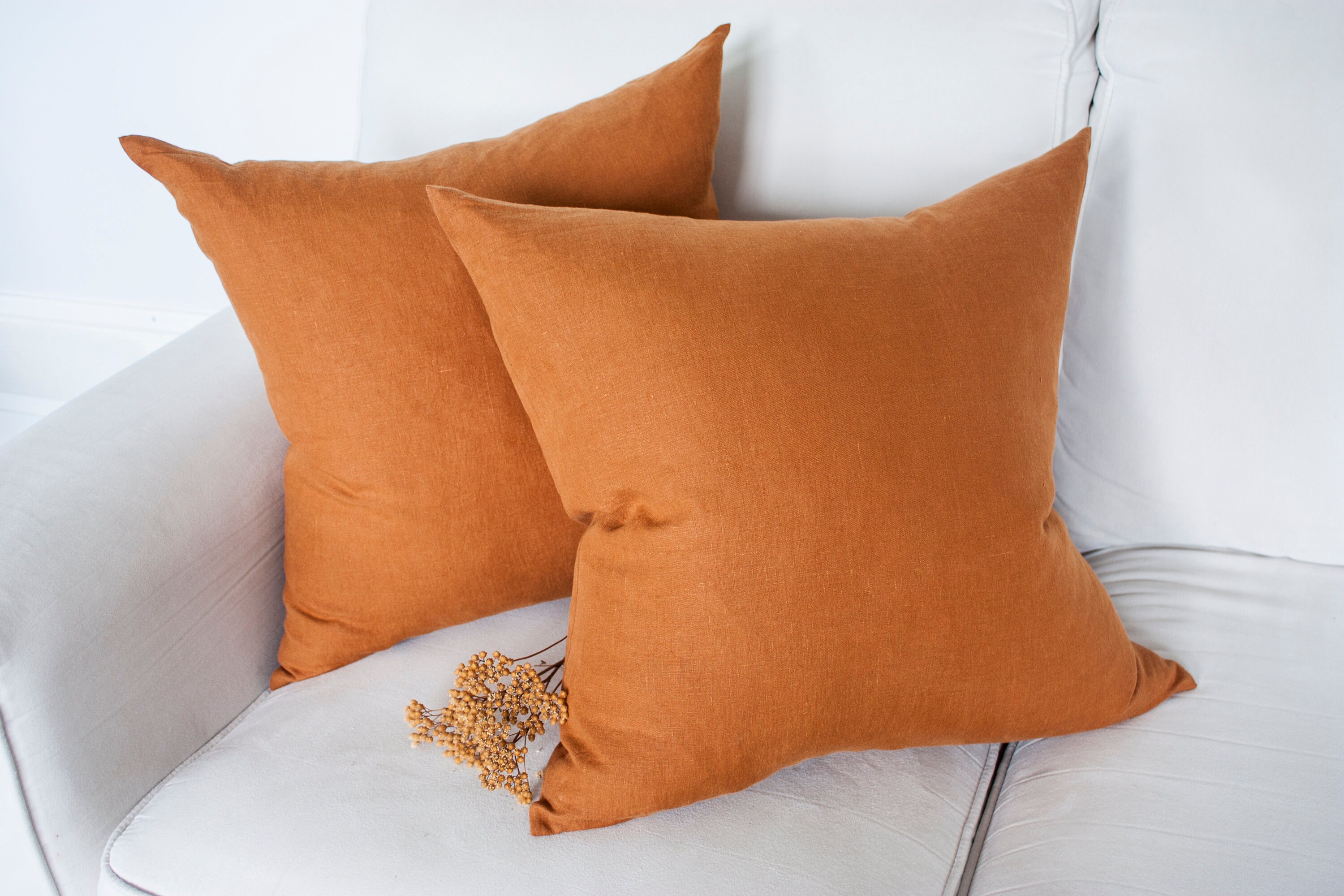 Linen Cushion Cover With Zipper Decorative Cushion Cover Etsy Canada