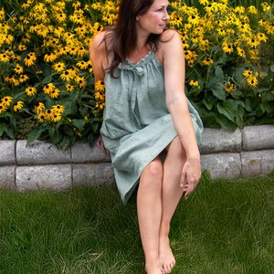 Linen Nightgown XS to 5XL- Linen Night Gown- Linen Slip Dress - Linen Nightie - Plus Size Linen - Women Sleepwear - Loungewear - Linen Dress image 6