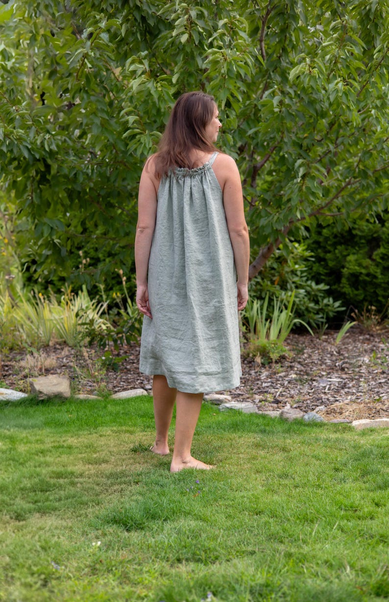 Linen Nightgown XS to 5XL- Linen Night Gown- Linen Slip Dress - Linen Nightie - Plus Size Linen - Women Sleepwear - Loungewear - Linen Dress image 10