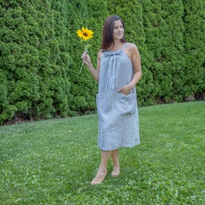 Linen Nightgown XS to 5XL- Linen Night Gown- Linen Slip Dress - Linen Nightie - Plus Size Linen - Women Sleepwear - Loungewear - Linen Dress image 13