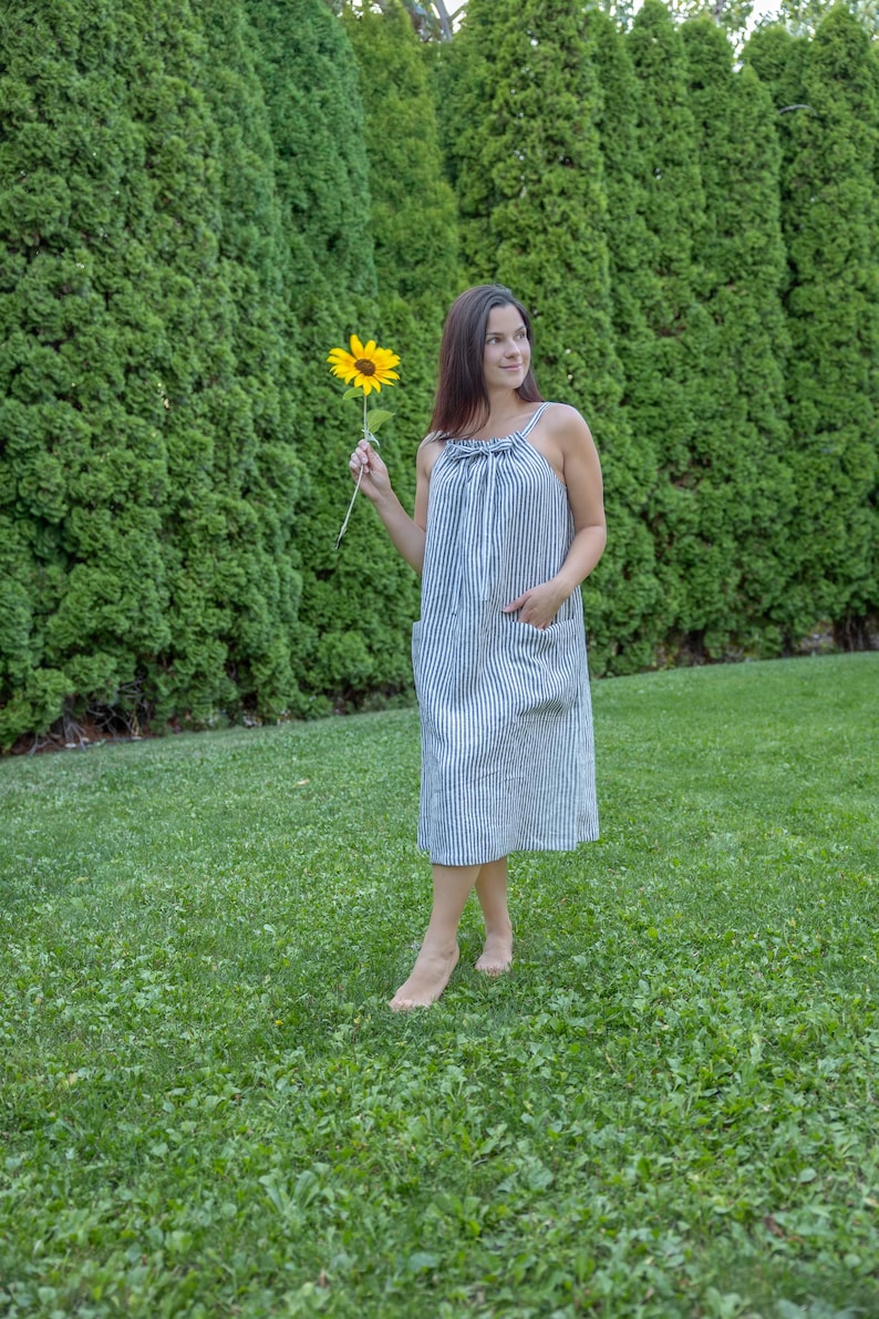 Linen Nightgown XS to 5XL- Linen Night Gown- Linen Slip Dress - Linen Nightie - Plus Size Linen - Women Sleepwear - Loungewear - Linen Dress image 13