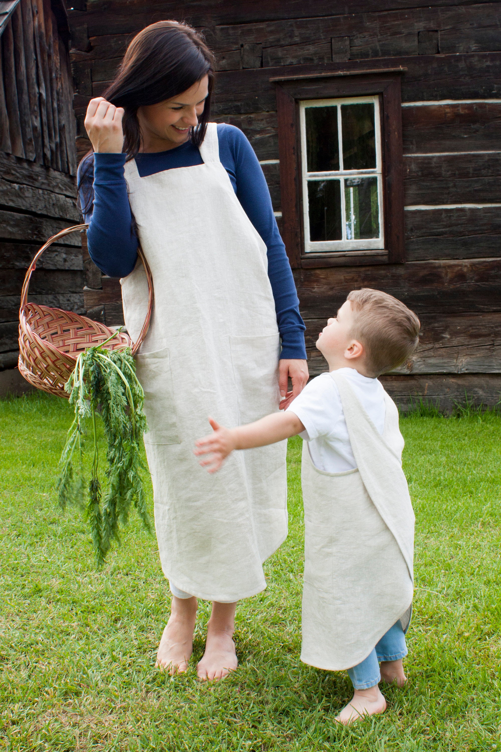 バッグ pheeny 23SS Cotton nylon dump apron Japanese Cross Back Apron S to 4 XL- Linen Apron - Unisex