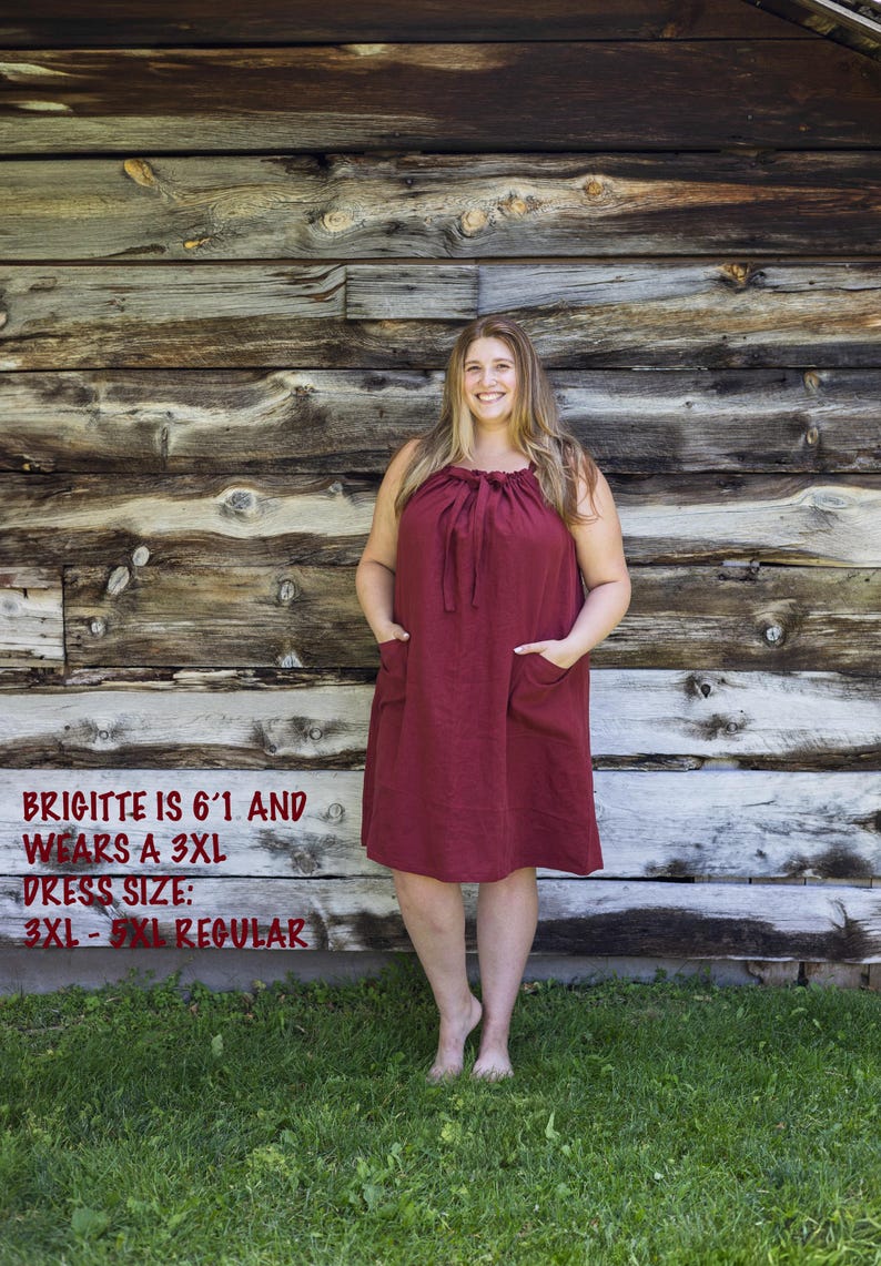 Linen Nightgown XS to 5XL- Linen Night Gown- Linen Slip Dress - Linen Nightie - Plus Size Linen - Women Sleepwear - Loungewear - Linen Dress image 7
