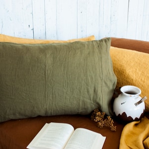 Linen Pillowcase with Side Envelope Closure  - Linen Pillow Sham - Pillow Case - Linen Pillow Cover - Pillow Cover Slip - King Queen Pillow