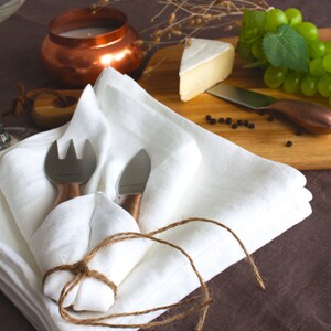 Linen Napkin Set Washed Linen Wedding Napkins Wedding Table Decor Dining Room Set Kitchen Table Natural Napkin Linen Napkins image 9