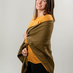 Amsterdam Scarf - Linen Wrap - Large Square or Rectangle Linen Scarf - Linen Shawl - Linen Scarves - Unisex Scarf - Linen Scarf Women Men