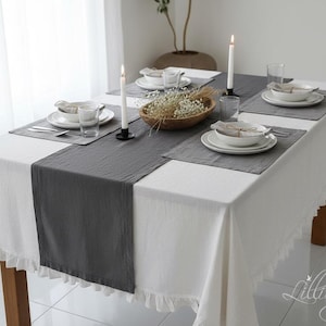 Linen Table Runner - Custom Size Table Runner - Tablerunner - Table Linens - Linen Table Cover - Linen Dining - Home - Table Decor