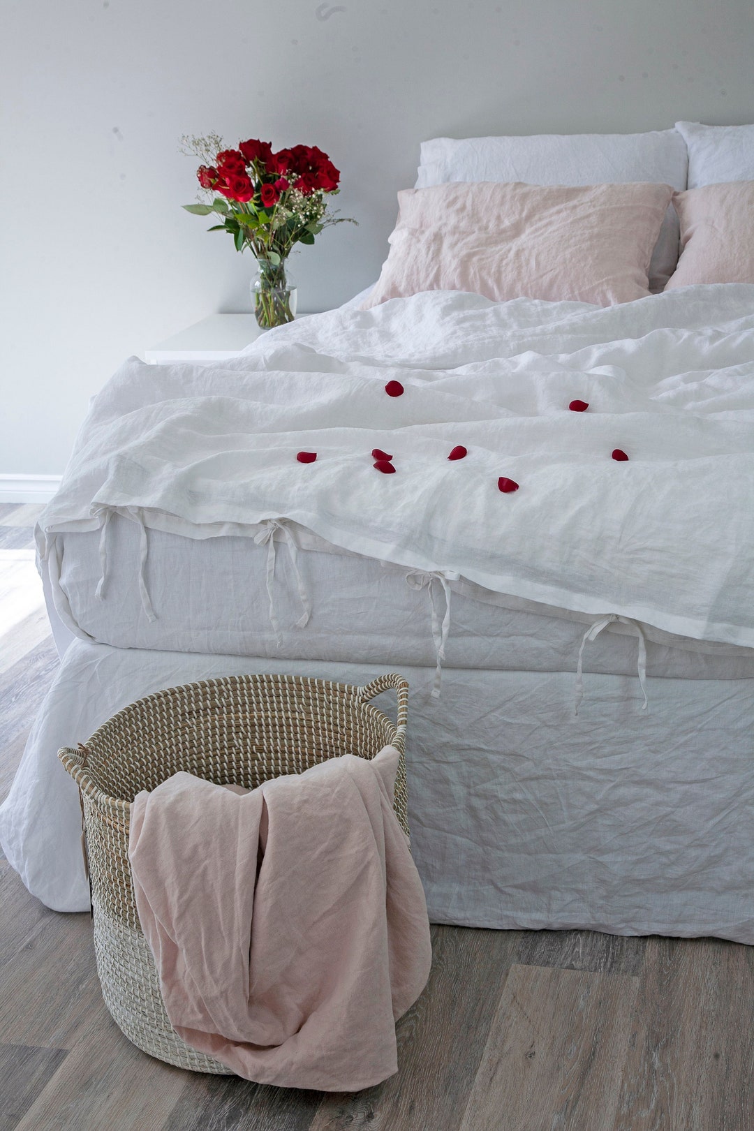 Linen Duvet Cover With Tie String Closure King Duvet Cover Queen Duvet