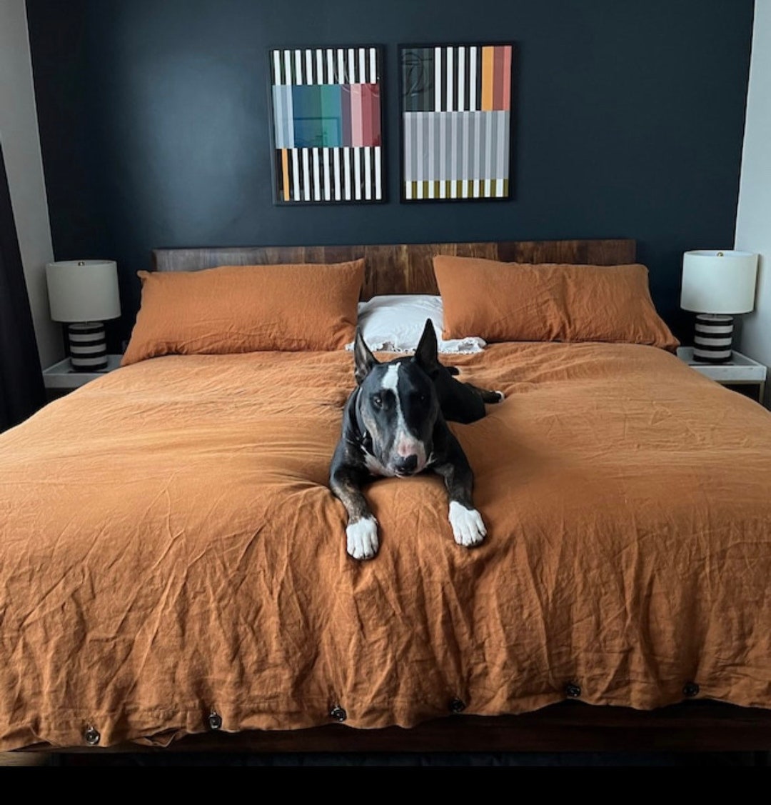 Linen Duvet Cover Tobacco Queen Queen Duvet Cover Duvet Cover Burnt