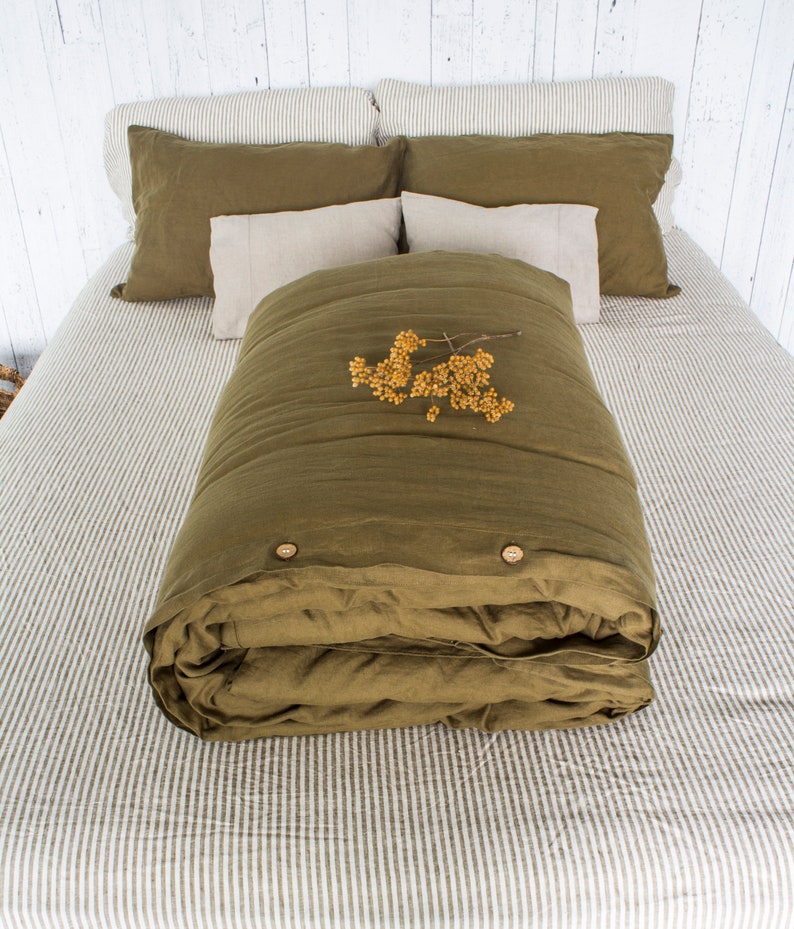 Olive Linen Duvet Cover Queen Duvet Cover King Duvet Cover Etsy Canada