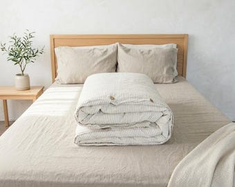 Striped Linen Duvet Cover - Queen Duvet Cover - King Duvet Cover - Twin Duvet Cover - Linen Bedding - Linen Bedding Set - Linen Duvet Set
