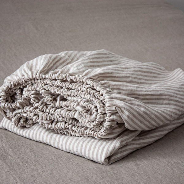 Striped Linen Sheets Etsy