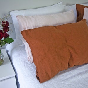 Linen Duvet Cover Tobacco Queen Queen Duvet Cover Duvet Cover Burnt Orange Bed Linen Bedding Linen Bedding Set Linen Duvet Set image 7