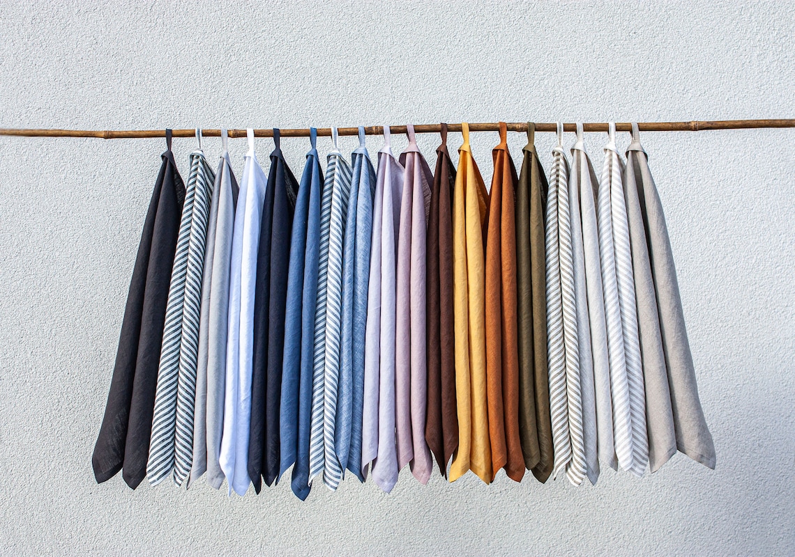 Set of 5 Linen Tea Towels Linen Kitchen Towel Linen Etsy