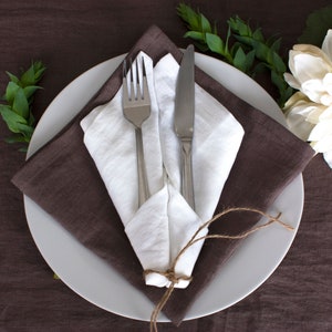 Linen Napkin Set Washed Linen Wedding Napkins Wedding Table Decor Dining Room Set Kitchen Table Natural Napkin Linen Napkins image 5