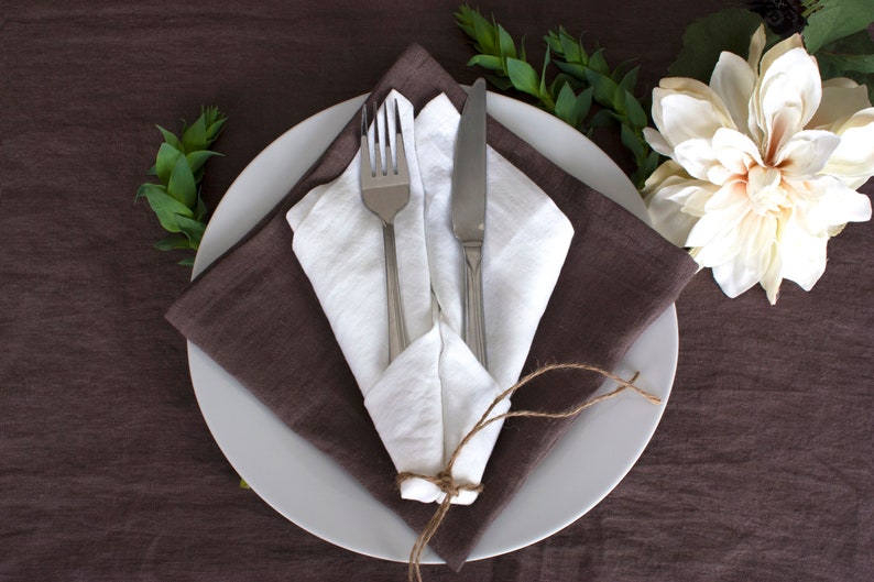 Linen Napkin Set Washed Linen Wedding Napkins Wedding Table Decor Dining Room Set Kitchen Table Natural Napkin Linen Napkins image 5