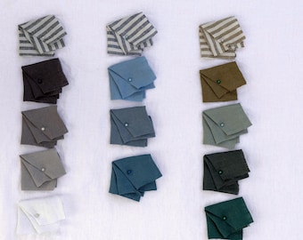 Linen Fabric Sample Set - Natural Linen - Linen Fabric Swatch - 100% Linen Fabric