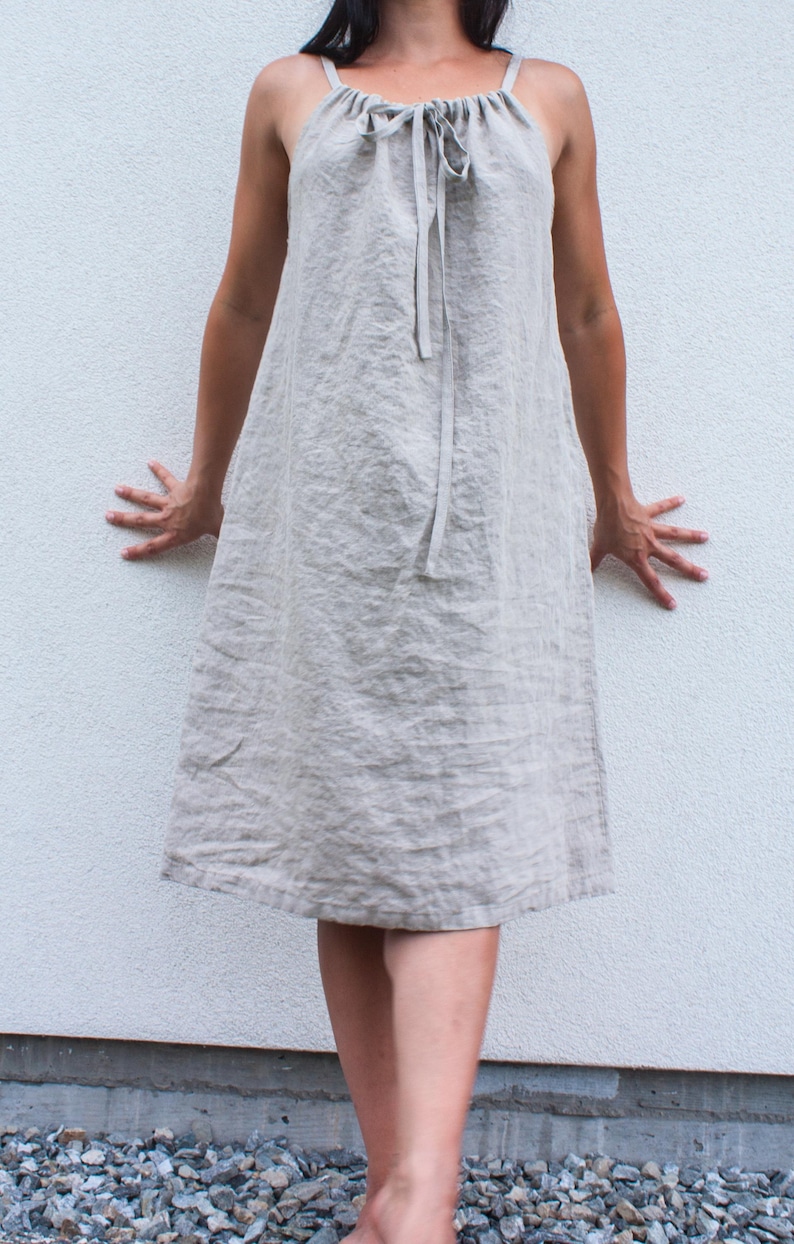 Linen Nightgown XS to 5XL- Linen Night Gown- Linen Slip Dress - Linen Nightie - Plus Size Linen - Women Sleepwear - Loungewear - Linen Dress image 1