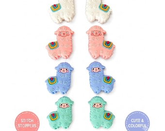2-Piece Alpaca Knitting Needle Stitch Stoppers, Set of 2 Animal Needle Protectors, Cute Knitting Accessories
