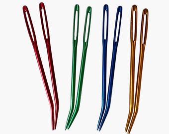 8-Piece Multicolor Bent Tip Tapestry Needles: Big Eye Aluminum Yarn Needles, Crafting Tool, Set of 8