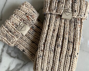 Made To Order Buff Fleck Boot Cuffs, Cozy Knit Boot Cuffs, Ribbed Boot Cuffs, Boot Toppers, Boot Cuffs, Leg Warmers, Great Gift Idea