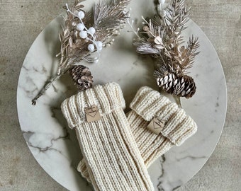 Hand Knit Boot Cuffs – Aran Ribbed Leg Warmers, Cozy Winter Accessories