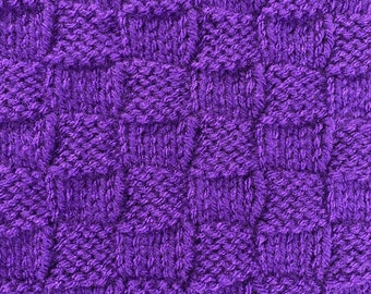 Handmade Purple Knit Scarf and Hat Set