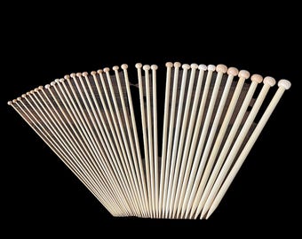 36 Bamboo Knitting Needles Set, Free Guage included