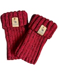 Hand Knit Red Tweed Boot Cuffs, Cozy Ribbed Leg Warmers, Handmade Fall Winter  Knit Accessories