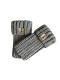 Gray Heather Knit Boot Cuffs: Handmade Ribbed Leg Warmers, Boot Toppers