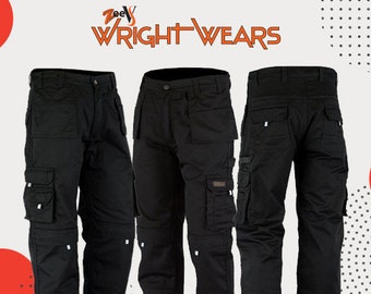 Men Work Cargo Trouser Khaki /& Black Pro Heavy Duty Multi /& Knee Pad Pockets LOT