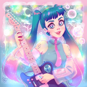 Psychedelic ~ Virtual Diva Hatsune Miku 8x8 ART PRINT