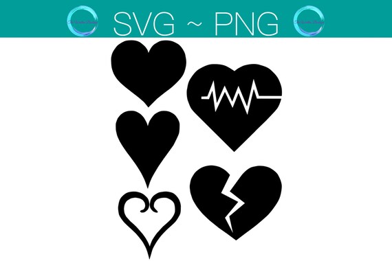 Instant Download Heart Variations Svg And Png Files Etsy
