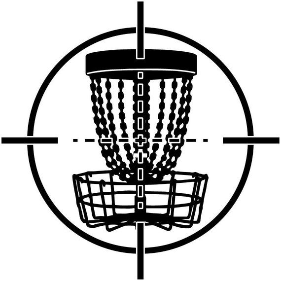 Disc golf basket with target sniper scope sight .svg .pdf .png Etsy