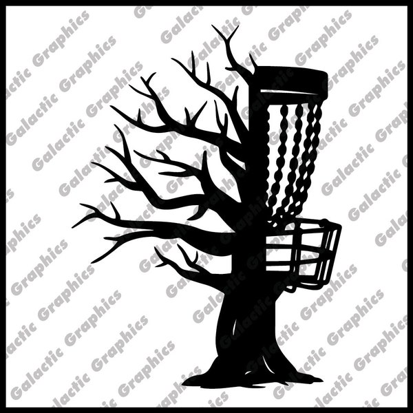 Disc Golf Half Disc Golf Basket Half Tree Blend 2 Oak Tree frisbee golf .pdf .svg .png