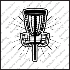 Disc golf basket with bursting lines .svg .pdf .png