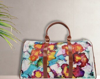 Luxury Weekender Travel Bag "Their Flowers" by LeAndra Crystal