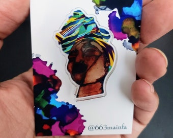 Hair Wrap Pin | Woman of Color Pin | IAMPin | I AM