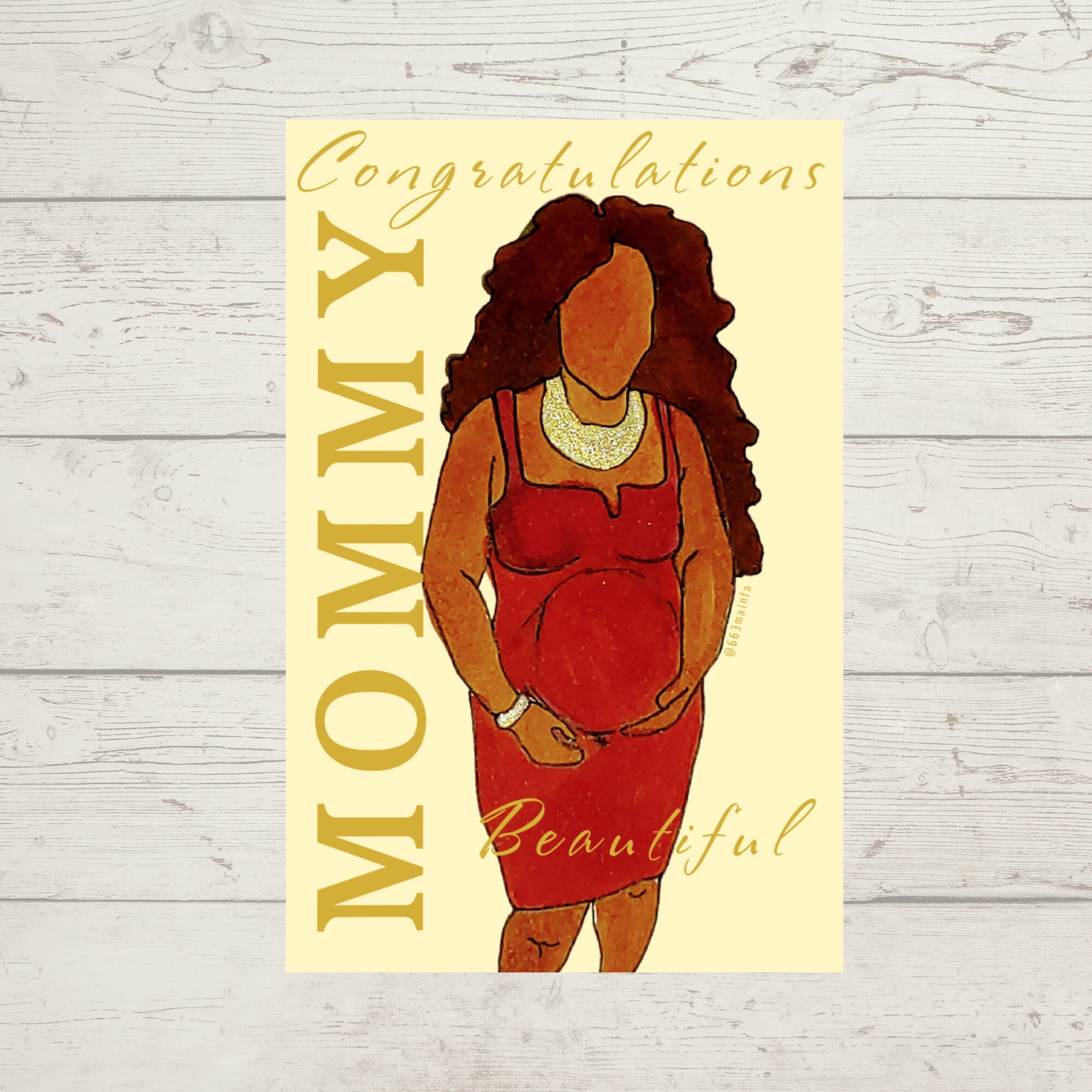 New Mom - Mommy to Be Greeting Card - Gold Foil