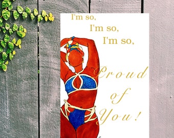 Proud of You Greeting Card - Gold Embossed Foil
