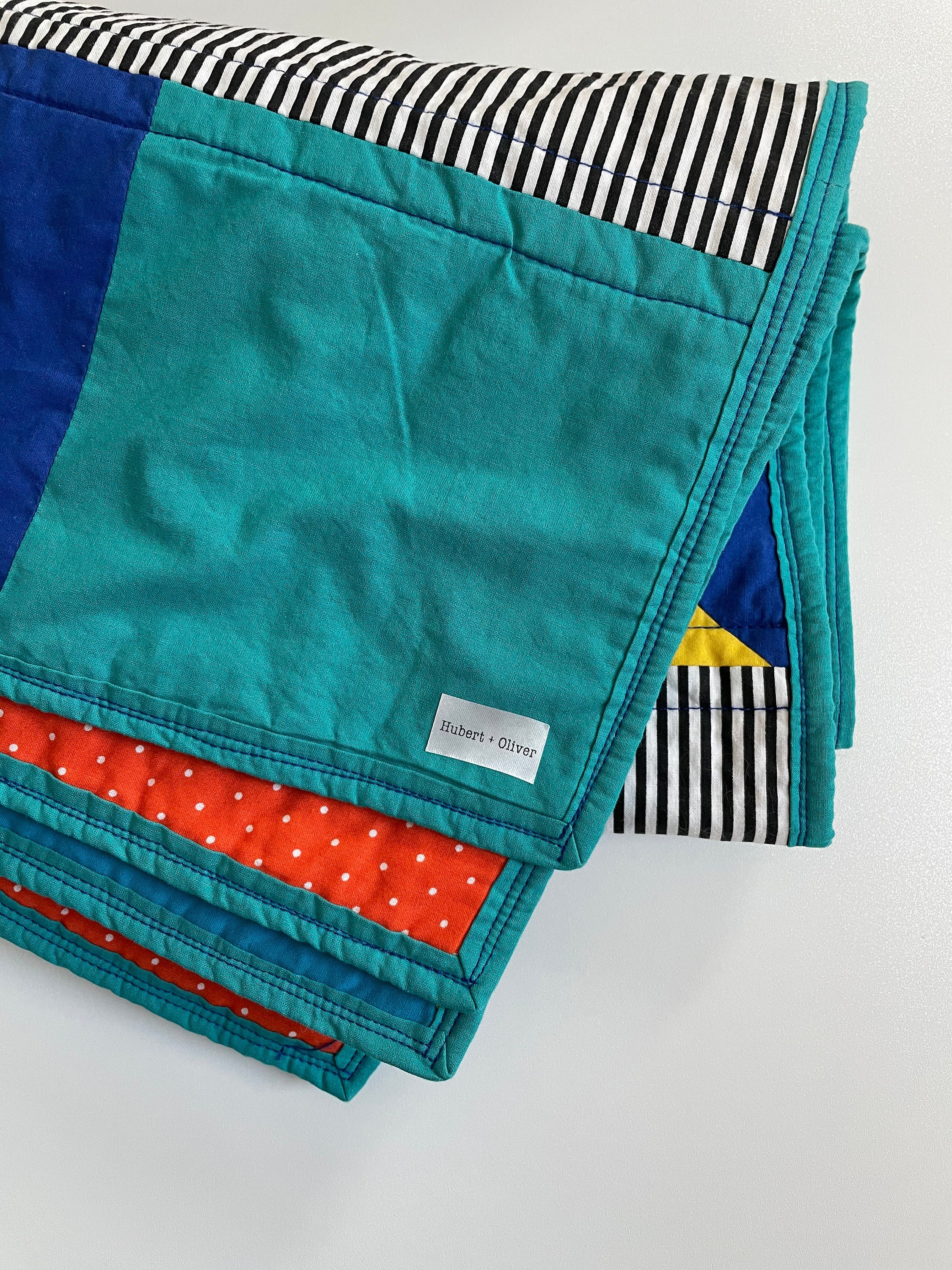 Modern Baby Quilt Striped, Bright Colors, Polka Dots Etsy UK